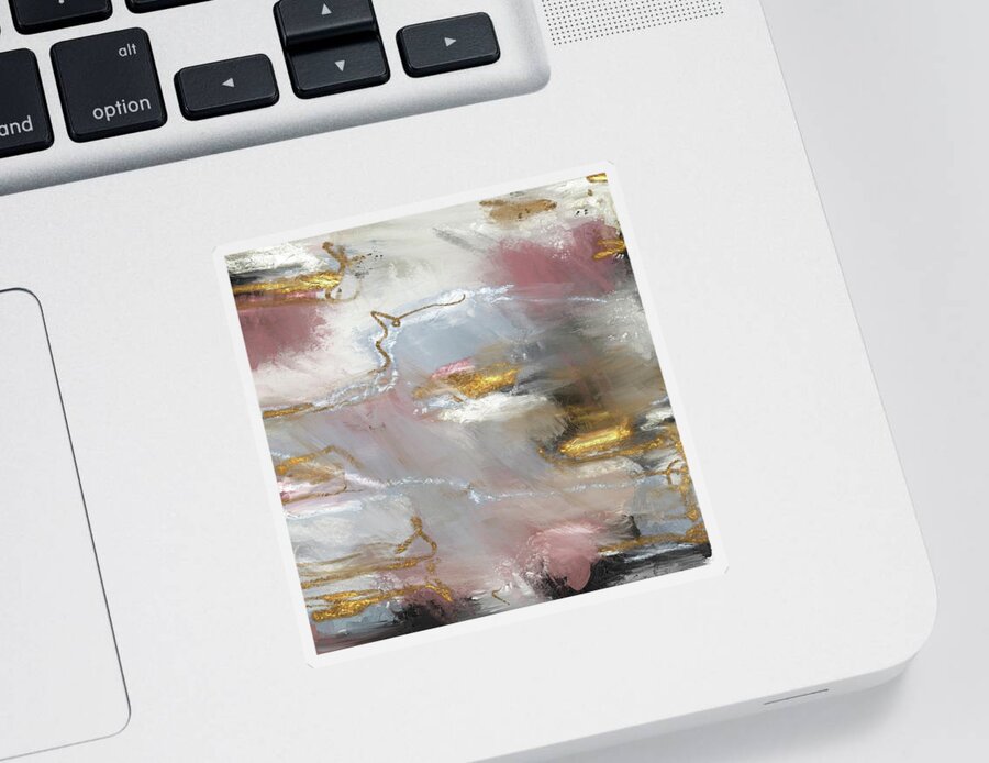 Painterly Sticker featuring the painting Depth of puddles Painterly Abstract 2 by Itsonlythemoon
