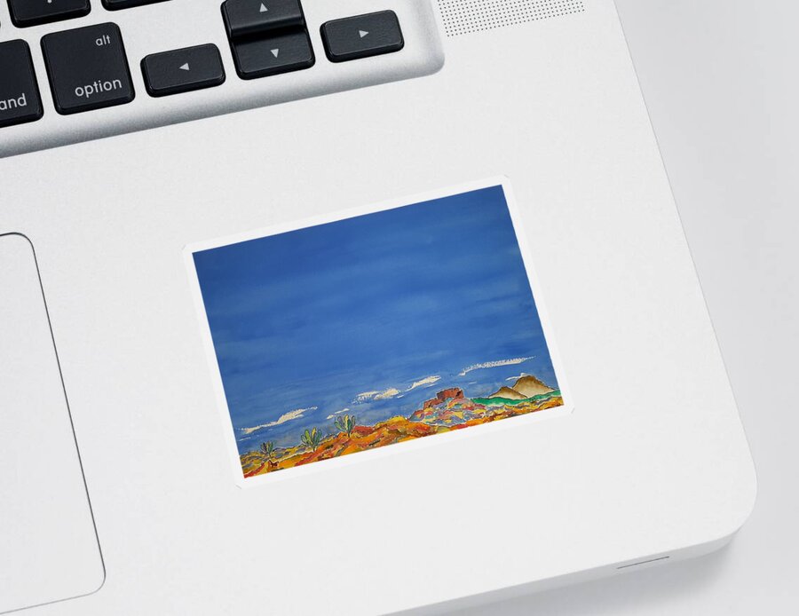 Watercolor Sticker featuring the painting Desert Panorama by John Klobucher