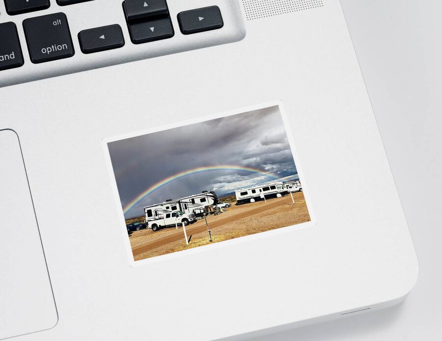 Desert Sticker featuring the photograph Desert Rainbow Arizona by Tatiana Travelways