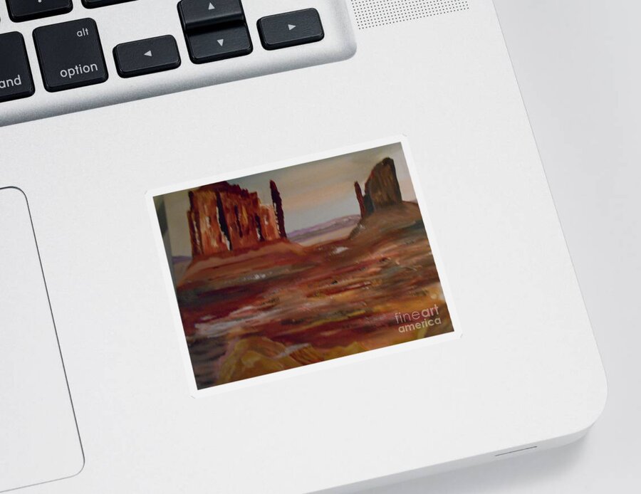 Landscape Sticker featuring the painting Desert Rise Painting # 378 by Donald Northup