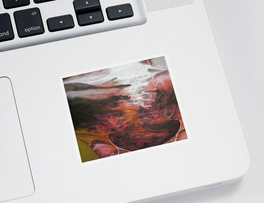 #imaging Sticker featuring the painting Deviation of the Spine, Study 20 by Veronica Huacuja