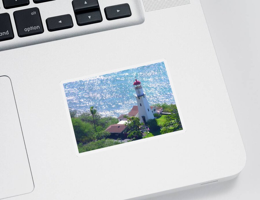 Lighthouse Sticker featuring the photograph Diamond Head Lighthouse No 1 by Mary Deal