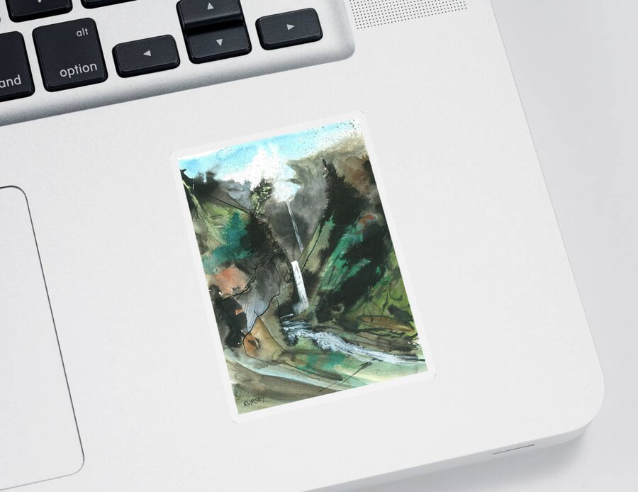 Rhodes Rumsey Sticker featuring the painting Distant Falls by Rhodes Rumsey