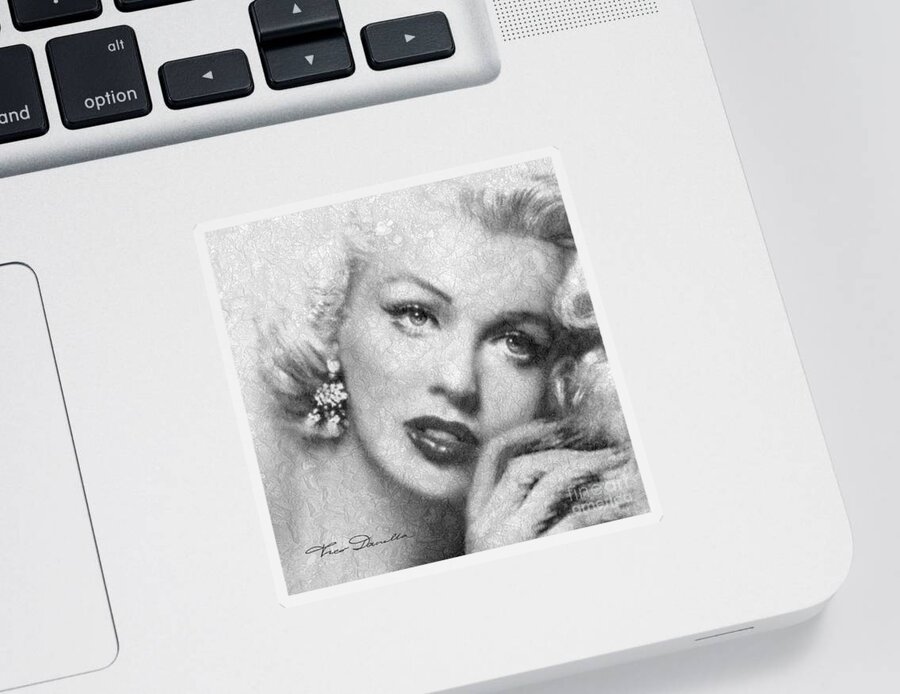 Marilyn Monroe Sticker featuring the painting Diva MM 169 Sensual bw by Theo Danella