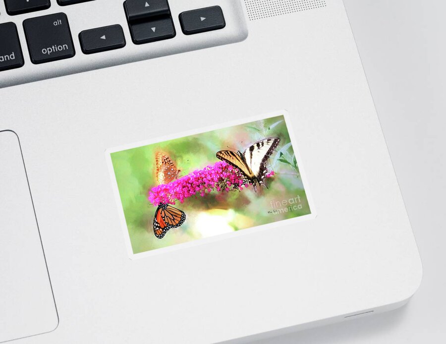 Butterfly Sticker featuring the mixed media Divine Diversity by Tina LeCour