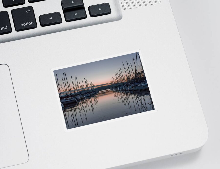 Boats Sticker featuring the photograph Docked and waiting by Jamie Tyler