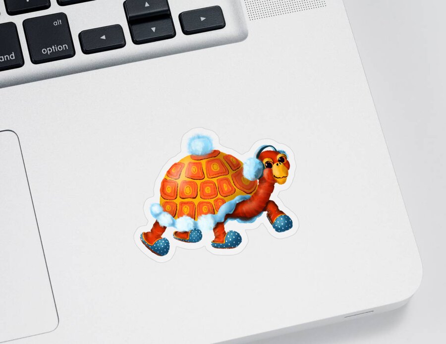 Tortoise Sticker featuring the digital art Doerte by Mandy Tabatt
