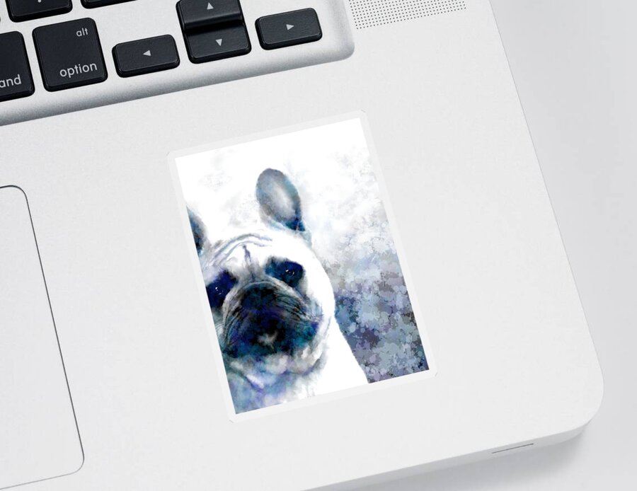 Dog Sticker featuring the digital art Dog 159 Bulldog by Lucie Dumas