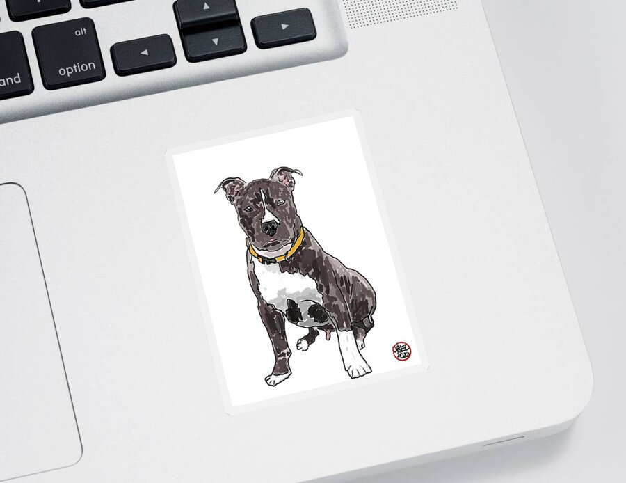  Sticker featuring the painting Dog by Oriel Ceballos