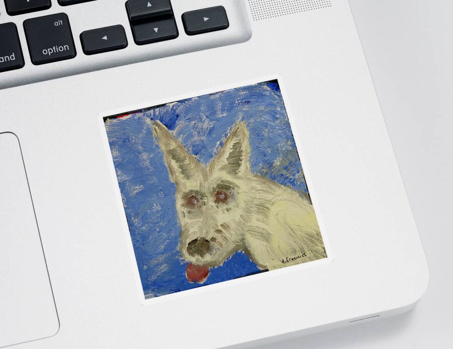  Sticker featuring the painting Dog Rescued on Rt 89 by David McCready
