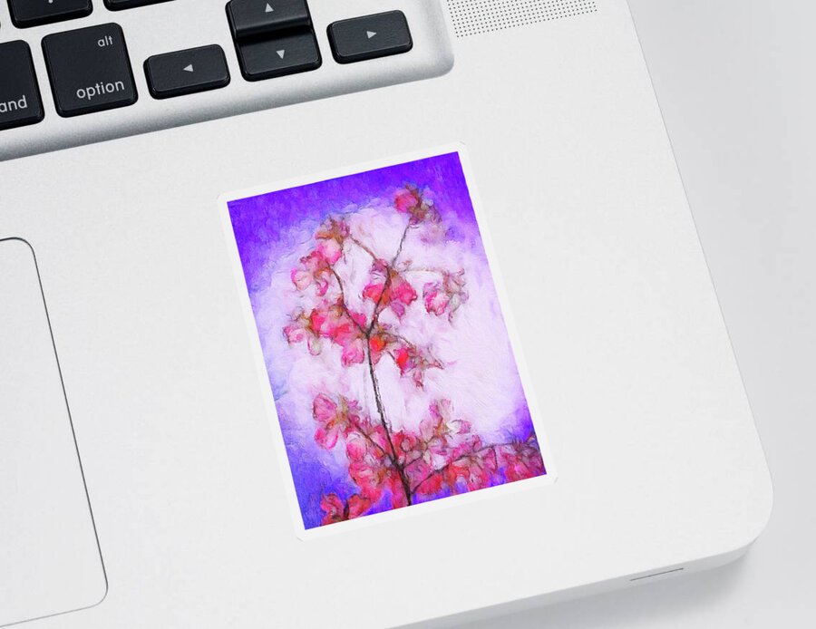 Dogwood Flowers Sticker featuring the digital art Dogwood Dancers by Kevin Lane