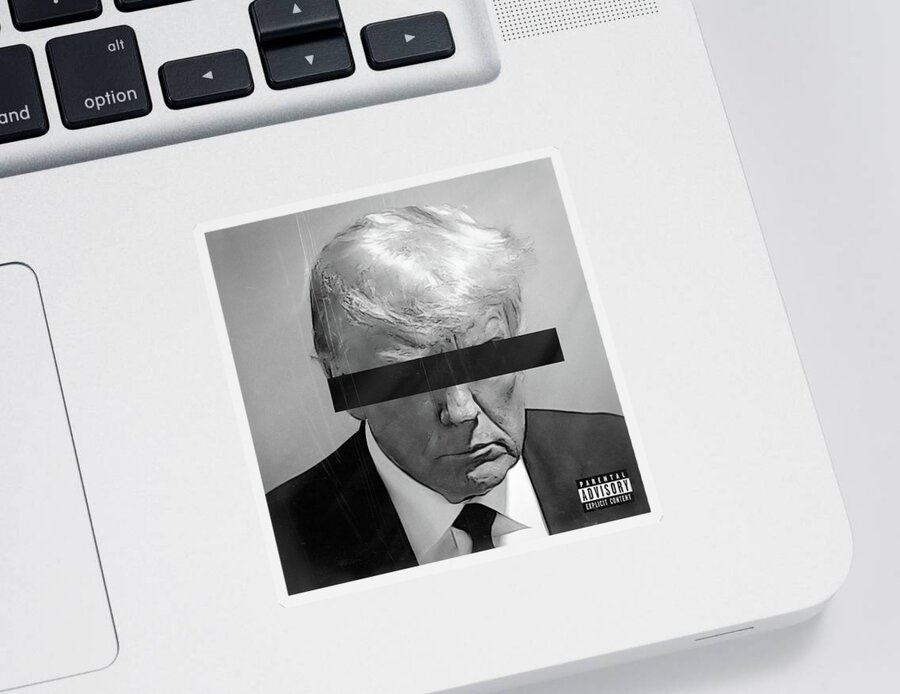 Donald Trump Mugshot Parental Advisory Album Cover Sticker by Andy