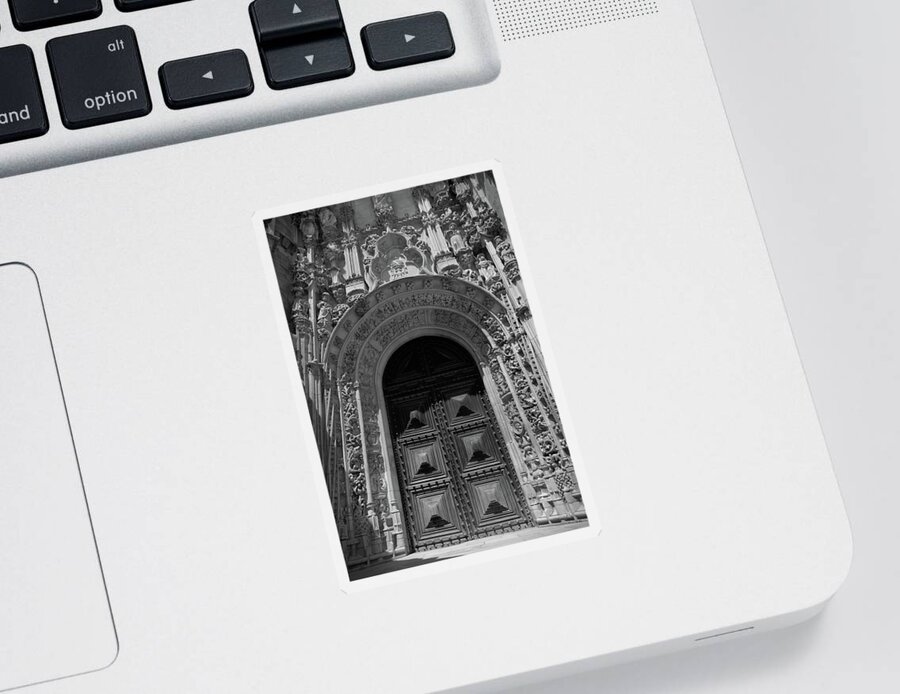 Convent Of Christ Sticker featuring the photograph Doorway of the Convent of Christ in Tomar by Angelo DeVal