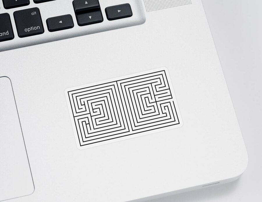Labyrinth Sticker featuring the digital art Double maze - labyrinth by Michal Boubin