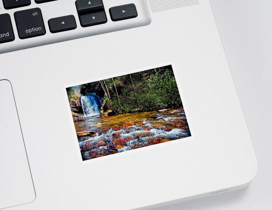Waterfall Sticker featuring the photograph Down By the River by Allen Nice-Webb