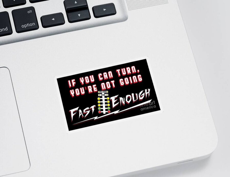 Racecar Sticker featuring the digital art Drag Racing Gift For Fast Car Racing Fans by Sandra Frers