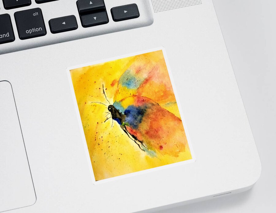 Dragonfly Sticker featuring the painting Dragonfly by Shady Lane Studios-Karen Howard