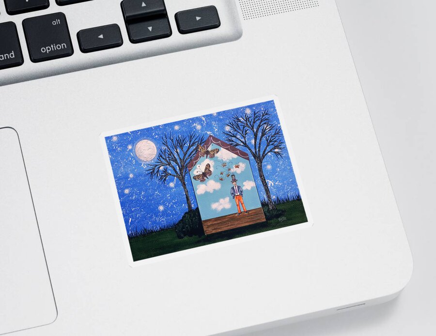 Dreams Sticker featuring the painting Dreaming al Home by Graciela Bello