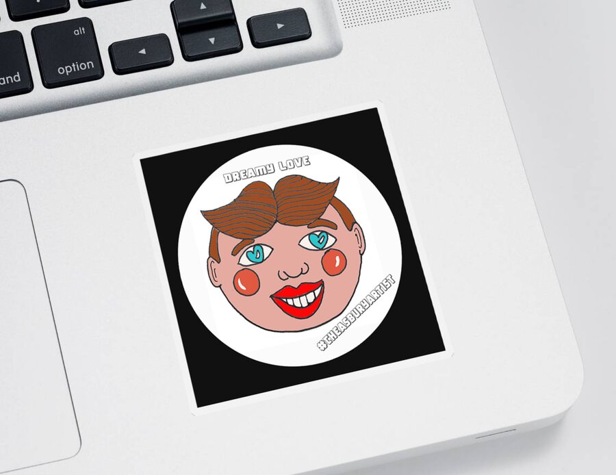 Tillie Sticker featuring the drawing Dreamy Love Tillie by Patricia Arroyo