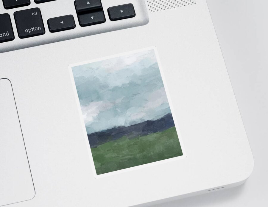 Sky Blue Sticker featuring the painting Driving to the Valley by Rachel Elise