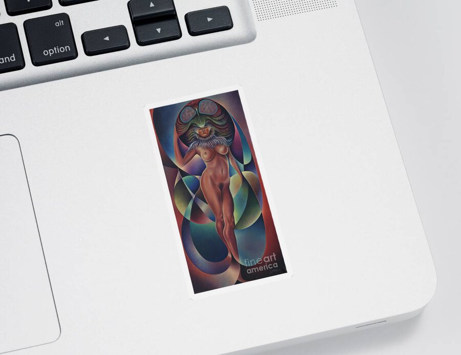Queen Sticker featuring the painting Dynamic Queen VII by Ricardo Chavez-Mendez