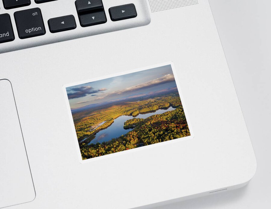 Landscape Sticker featuring the photograph Early Fall at Spectacle Pond - Brighton, Vermont by John Rowe