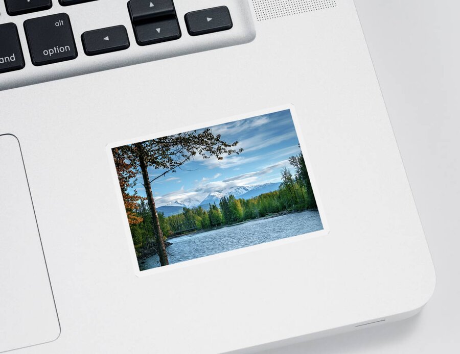 Landscapes Sticker featuring the photograph Early Fall in British Columbia by Mary Lee Dereske