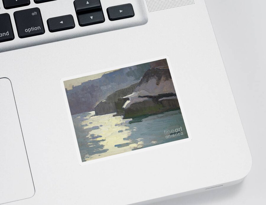 Peaceful Sticker featuring the painting Early Morning Along La Jolla Shore - San Diego, California by Paul Strahm