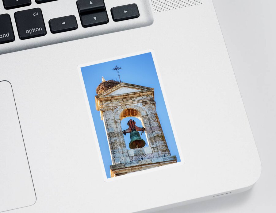 Bell Tower Sticker featuring the photograph Easter day in Portugal by Tatiana Travelways