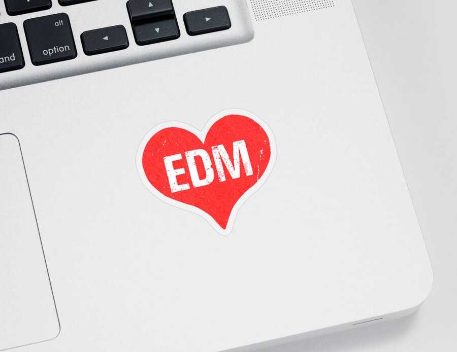 Funny Sticker featuring the digital art EDM Electronic Dance Music is Love by Flippin Sweet Gear