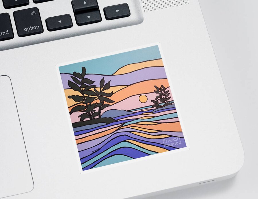 Trees Sticker featuring the painting Effulgent by Petra Burgmann