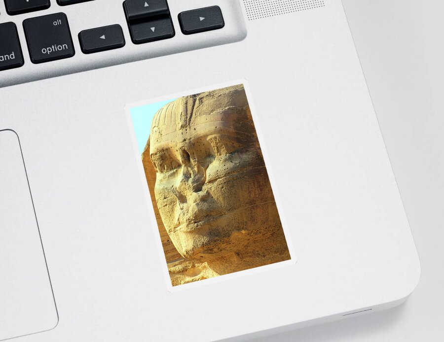 Sphinx Sticker featuring the photograph Egypt Sphinx Face by Mikhail Kokhanchikov