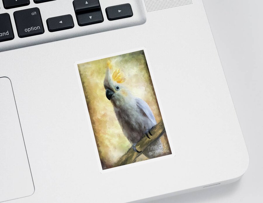 Bird Sticker featuring the digital art Elegant Lady Painterly by Lois Bryan