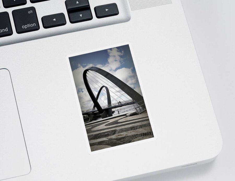 Perth Sticker featuring the photograph Elizabeth Quay Pedestrian Bridge, Perth, Western Australia by Elaine Teague