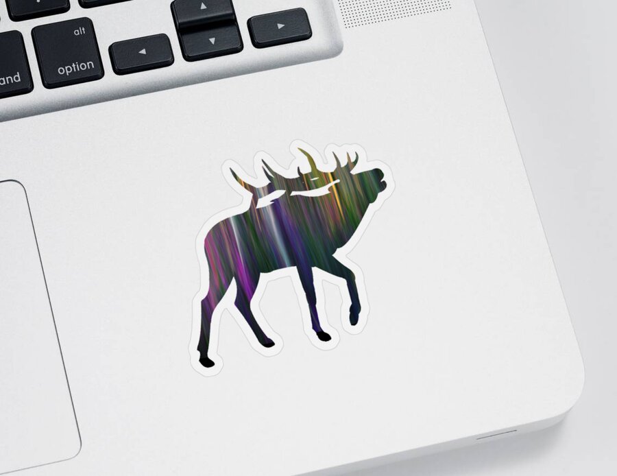 Elk Sticker featuring the photograph Elk Abstract - Purple Dawn by Whispering Peaks Photography