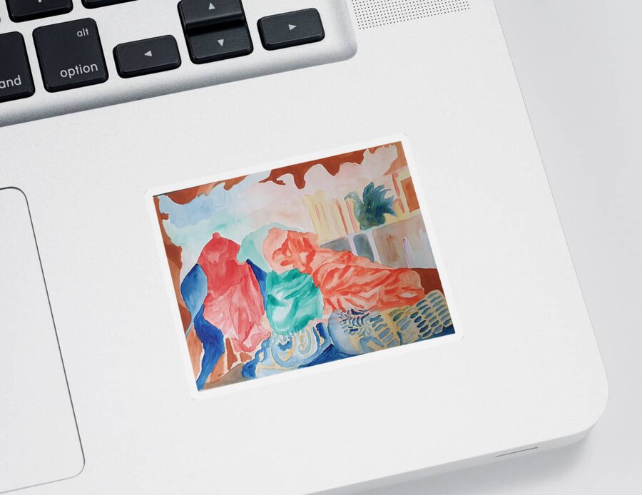 Masterpiece Paintings Sticker featuring the painting Elysium by Enrico Garff