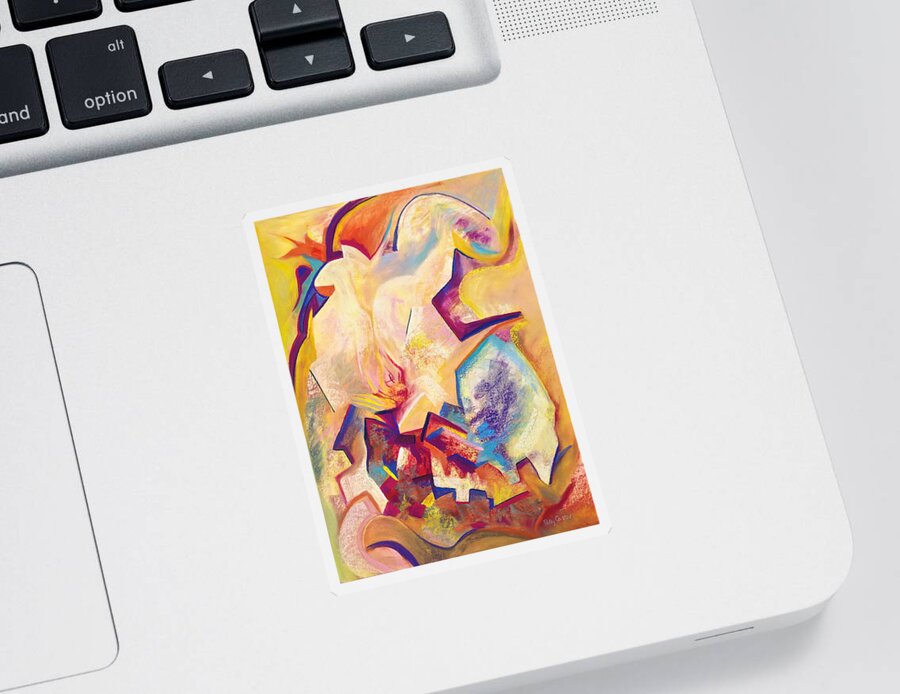 Empathy Sticker featuring the painting Empathy by Polly Castor
