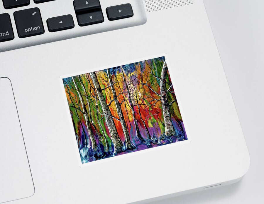 Olenaart Sticker featuring the painting Enchanted Universe by OLena Art
