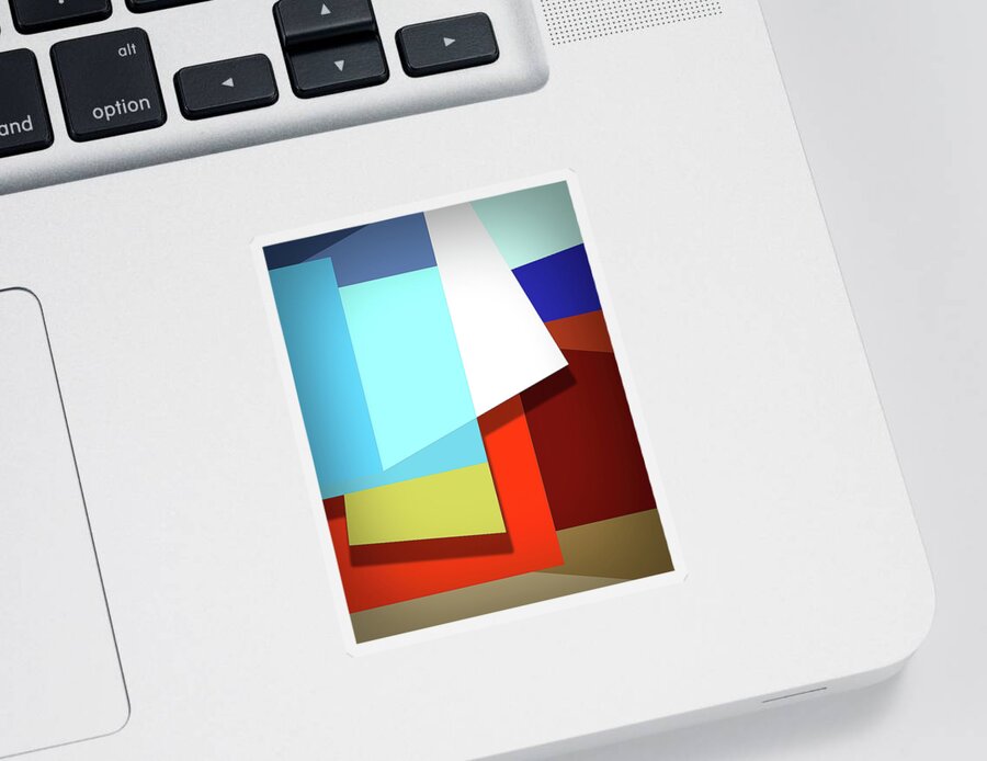 Jumbled Sticker featuring the digital art Endurance Modern Abstract by Dan Sproul