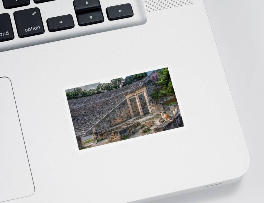 Epidaurus Sticker featuring the photograph Epidaurus, Ancient Greek Theater by Marcy Wielfaert
