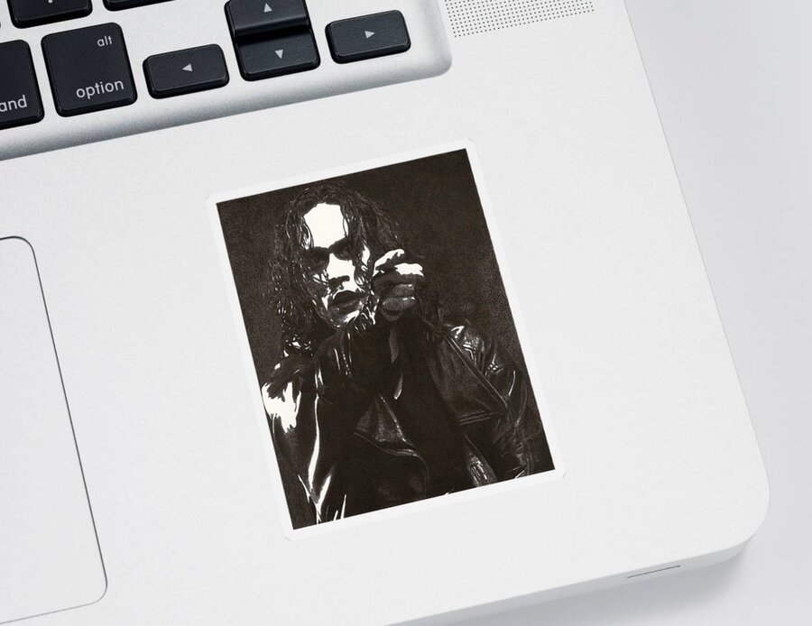 The Crow Sticker featuring the drawing Eric Draven by Mark Baranowski