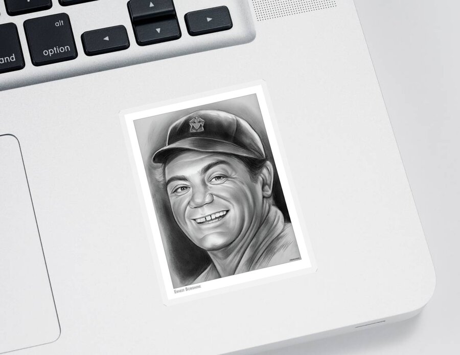 Ernest Borgnine Sticker featuring the drawing Ernest Borgnine - Pencil by Greg Joens