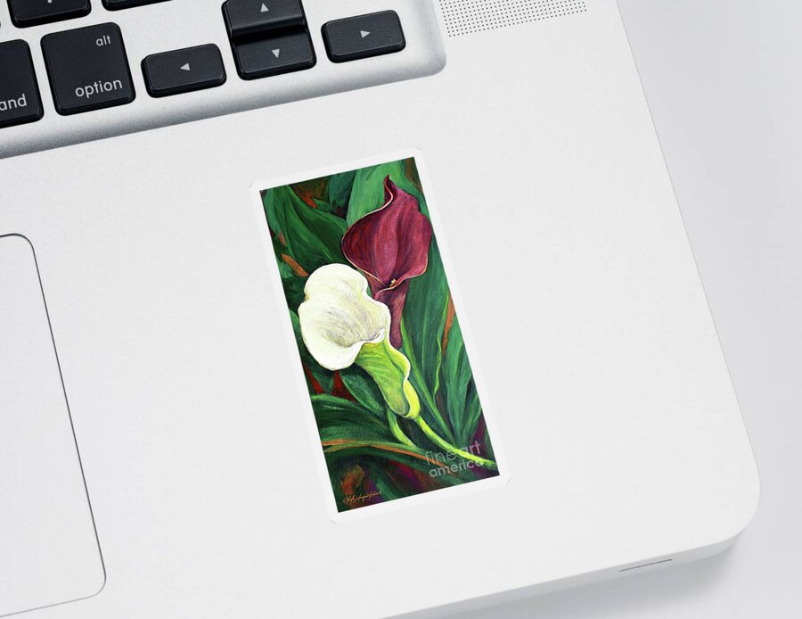 Flower Sticker featuring the painting Eternal by Gayle Mangan Kassal