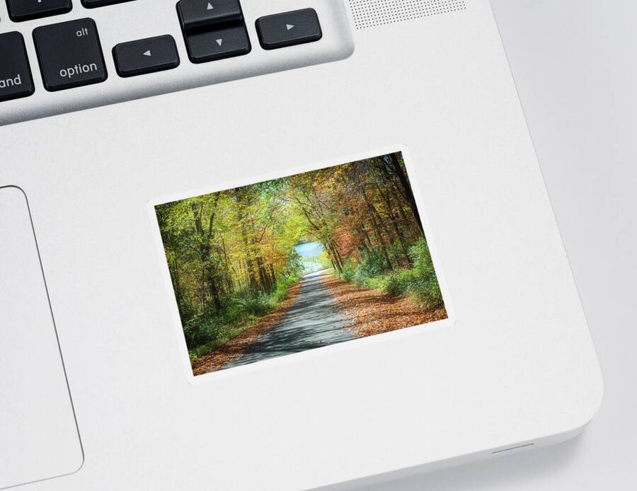 Ethereal Autumn Road Sticker featuring the photograph Ethereal Autumn Road by Dan Sproul