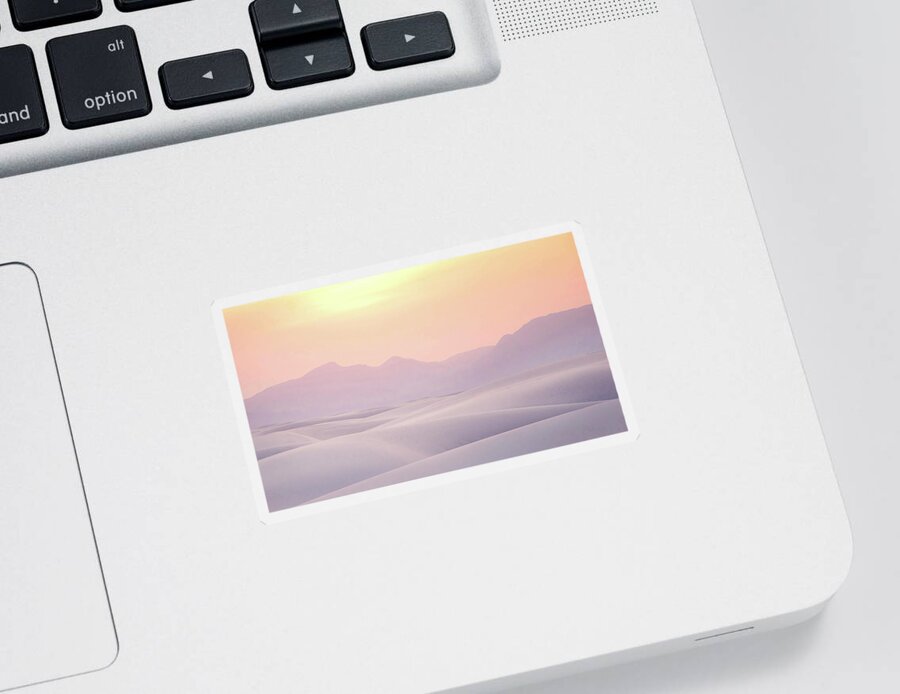 White Sands Sunset Sticker featuring the photograph Ethereal Unexpected Beauty by Rebecca Herranen
