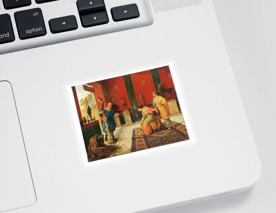 Eugene Sticker featuring the painting Ettore Forti by MotionAge Designs