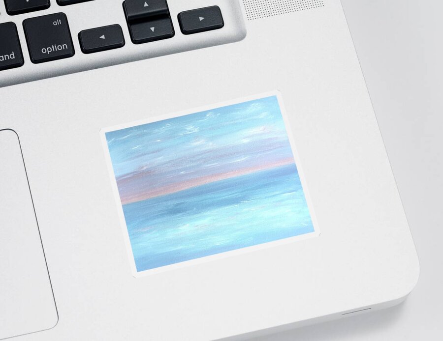 Seascape Sticker featuring the painting Evening Calm by Barbara Magor