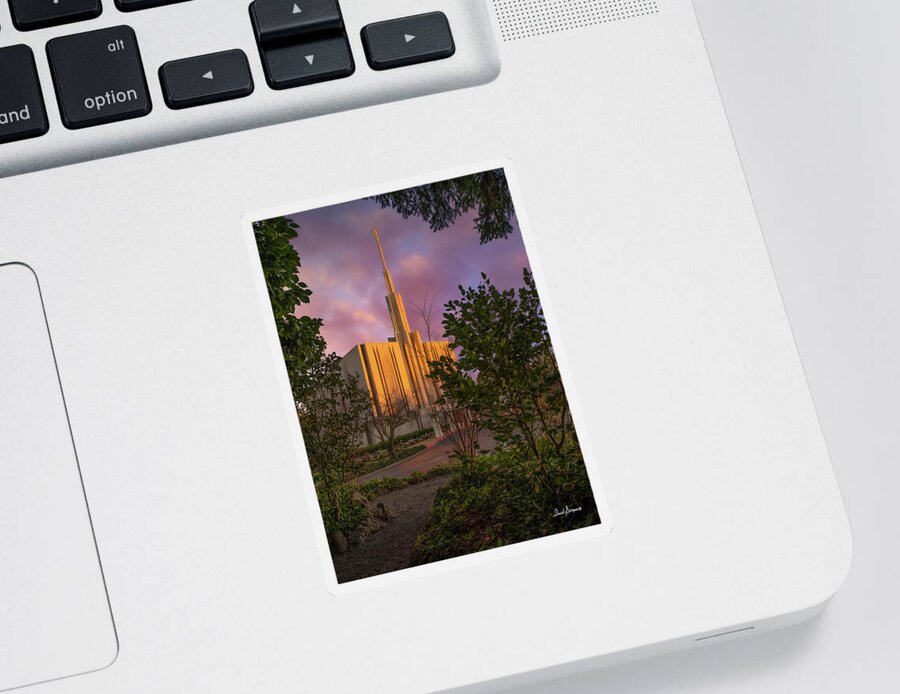 Seattle Temple Sticker featuring the photograph Evening Sunset by David Simpson