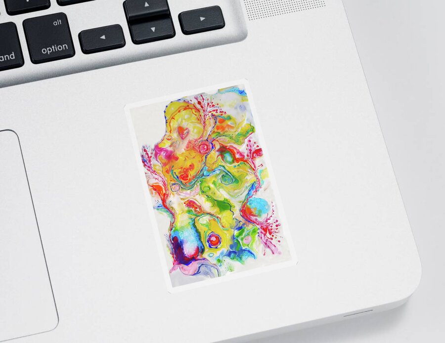 Rainbow Colors Sticker featuring the painting Ever Growing 7 by Deborah Erlandson