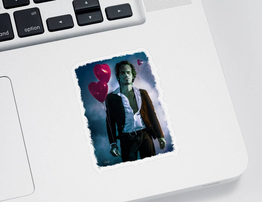 Frankenstein Sticker featuring the digital art Everybody Loves Somebody - Frankenstein by Nikki Marie Smith